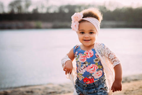 Blue Floral Sleeveless Leotard (Tank)